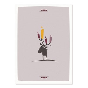 Carte postale Noël (Hugo avec des bougies)