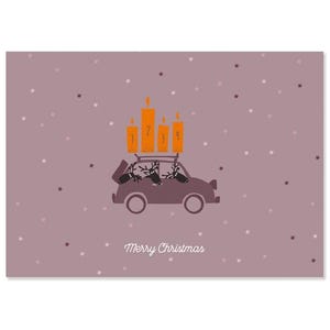 Cartolina Buon Natale - macchina