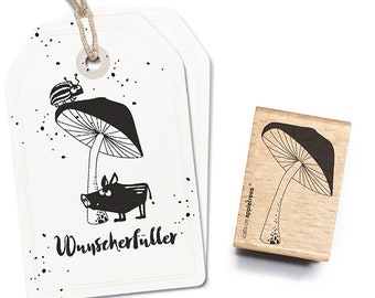 Estampar un hongo grande