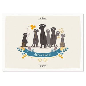 Cartão postal feliz aniversário (Meerkat)