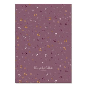 Carte postale exauceur de souhaits - fleurs violettes
