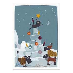 Postal de Natal (árvore de cubo de gelo)