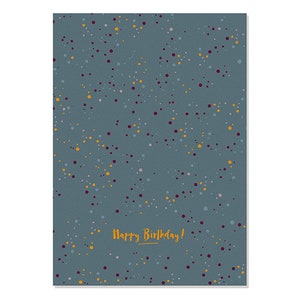 Carte postale Joyeux anniversaire - Confetti 3 bleu foncé