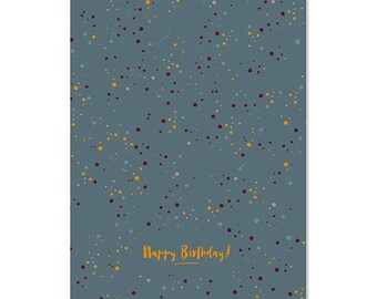 Cartolina Buon Compleanno - Confetti 3 blu scuro