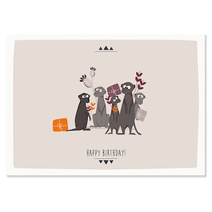 Cartão postal feliz aniversário - Meerkat