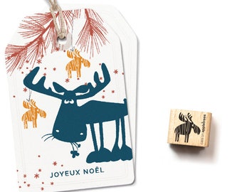 Mini Stamp Tree Ornament Moose