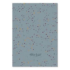 Carte postale Bonne chance - confettis 2 bleu clair