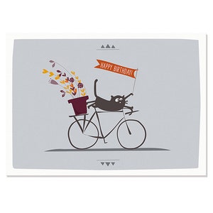 Cartão postal de aniversário de bicicleta