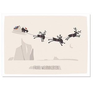 Carte postale Noël - Traîneau