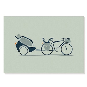 Carte postale pique-nique à vélo