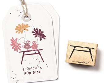 Stamp wooden table