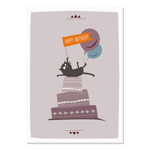 Cartão postal feliz aniversário - bolo