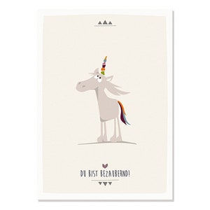 Postkarte Bezaubernd - Einhorn