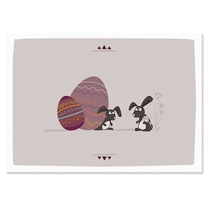 Cartolina Pasqua - coniglietti
