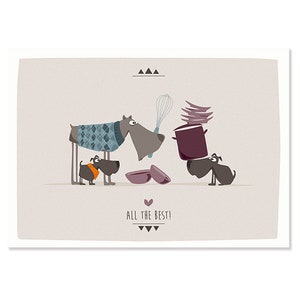 Carte postale Bonne chance - chiens