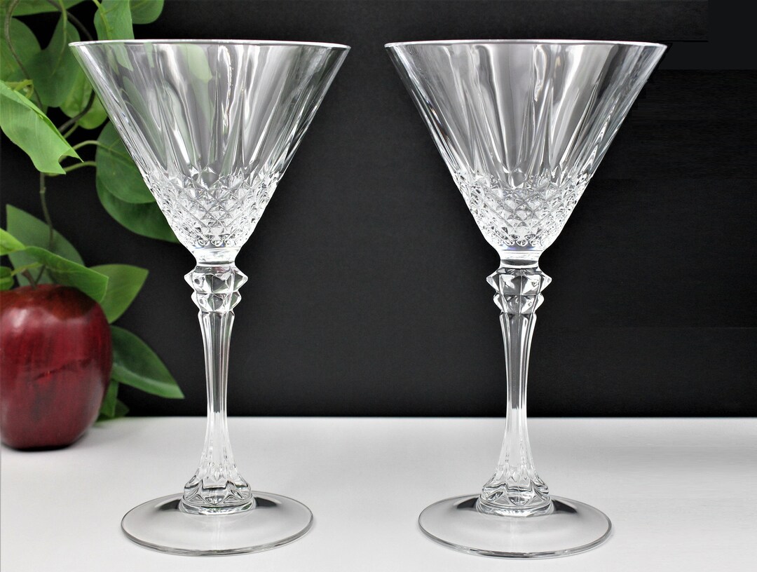 RARE Cristal D'arques Longchamp Crystal MARTINI Glasses 7 Etsy