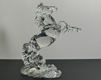 Crystal STALLION Horse Wonders of the Wild Princess House, Vintage Equestrian Art Figurine, Mustang, Made in Germany