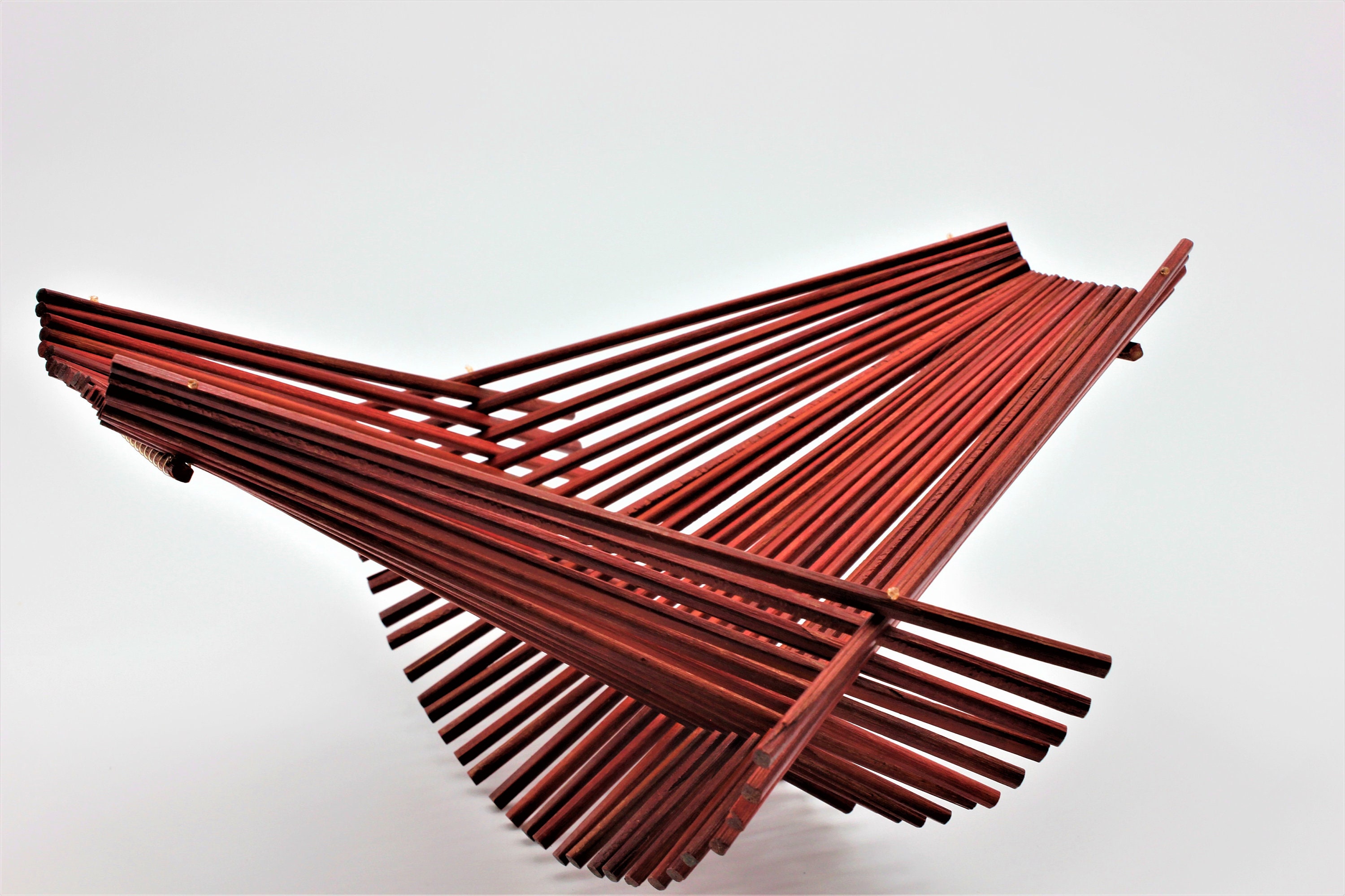 Asian Chopstick Art Folding Basket Bowl Exotic Tropical Etsy