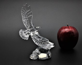 Lead Crystal Eagle Soaring Figurine from Wonders of the Wild by Princess House, Vintage Cristal Au Plomb, Made in Germany