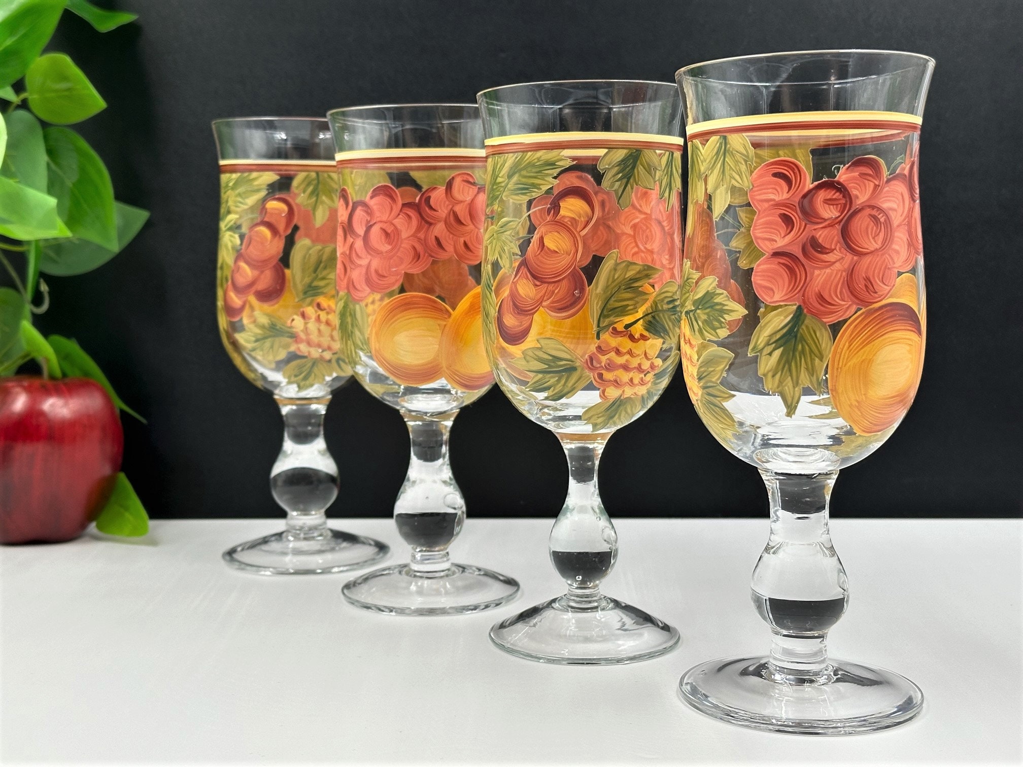 Mimosa Glasses Set - Crystal Glass Mimosa Flutes, Hand Blown - Set