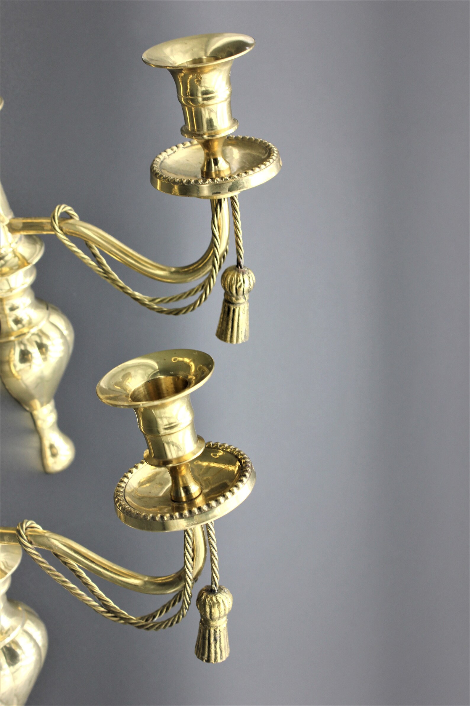 Gold Brass Candle Wall Sconce Candelabra Vintage Taper Candle Etsy