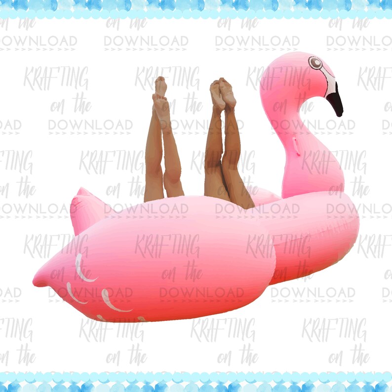 May include: Two people are laying on a pink inflatable flamingo float. The flamingo is a bright pink color and has a white beak and eyes. The float is in the shape of a flamingo with its wings spread out.