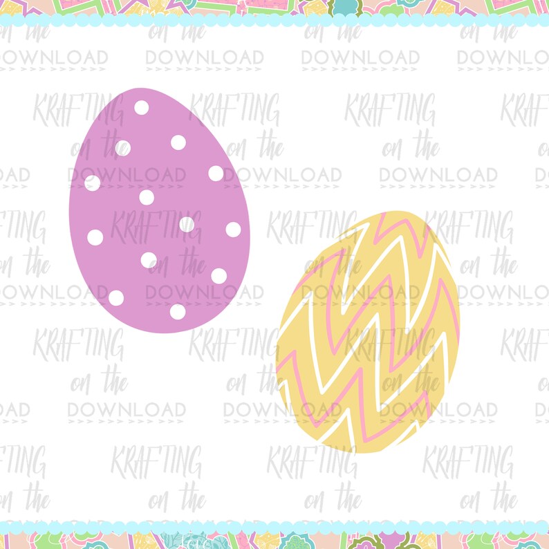 Puede incluir: Dos huevos de Pascua, uno rosa con lunares blancos y otro amarillo con l&iacute;neas en zigzag rosas.
