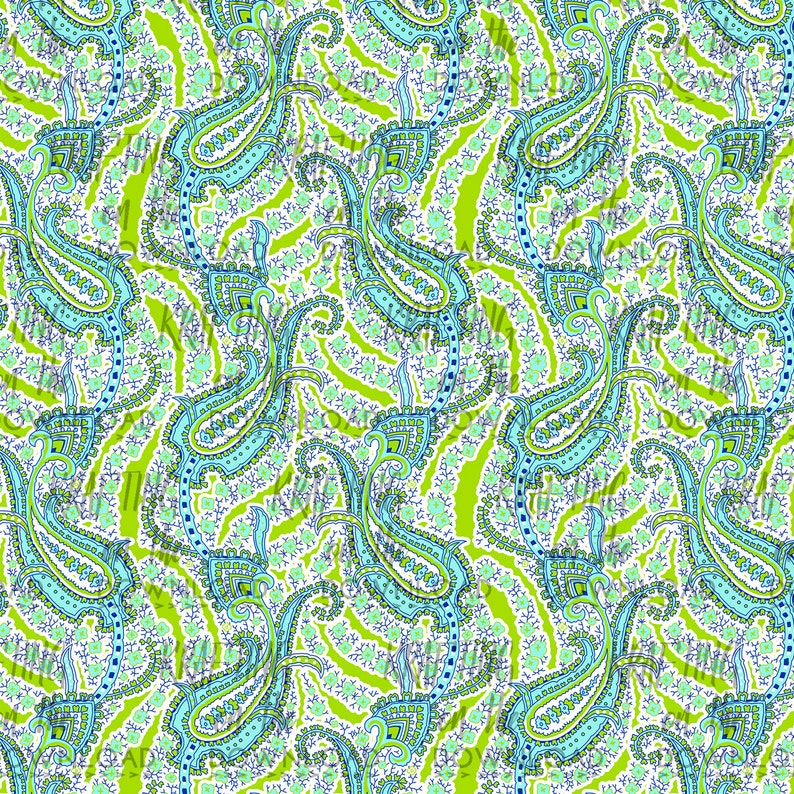 Download Serendipity paisley digital paper pack shabby chic aqua | Etsy