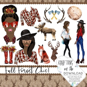 lumberjack clipart set watercolor fall medium skin tone planner girl clip art set watercolor fall fashion clipart png files autumn clipart image 1