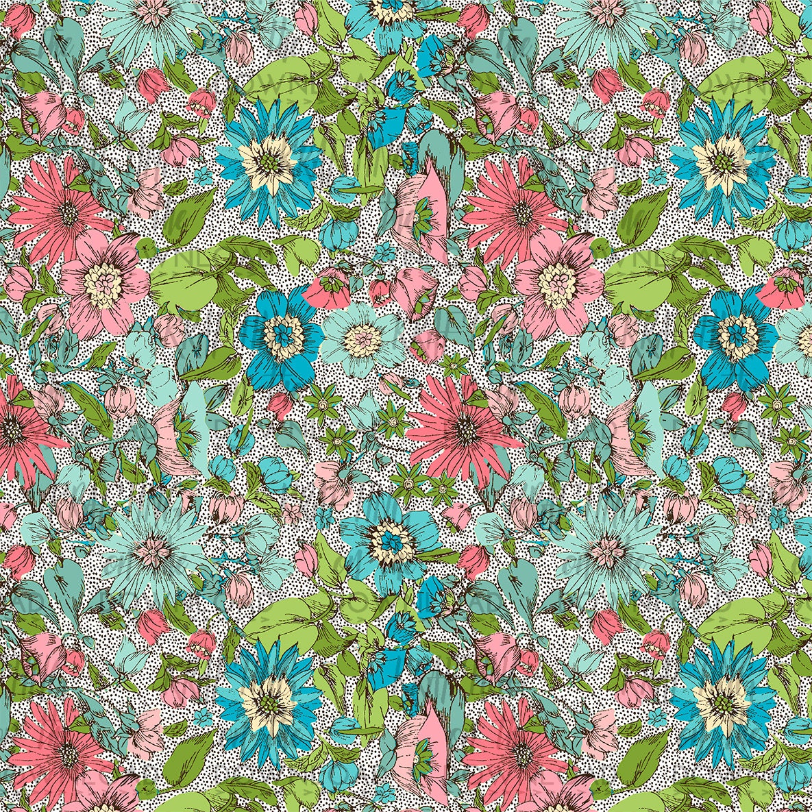Shabby Chic Floral Digital Paper Pack Pink and Mint Blush Pink Pastel ...
