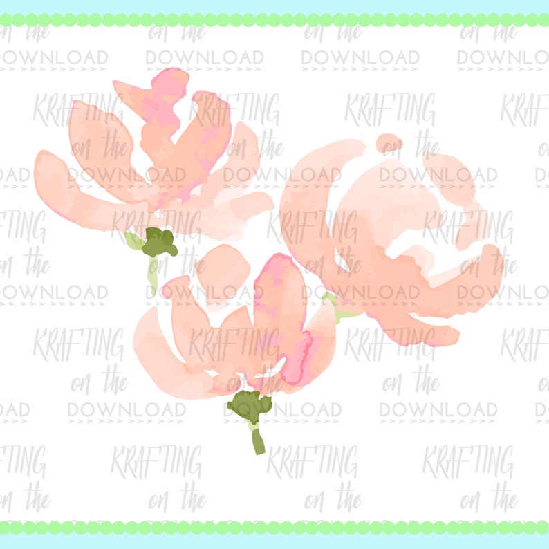 May include: A watercolour painting of pink flowers with green stems. The flowers are painted in a loose, abstract style.