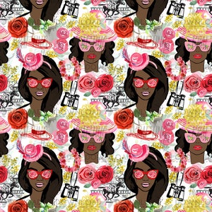 derby paper pack spring fashion digital paper derby digital paper african american girl spring paper pack watercolor rose digital paper image 2