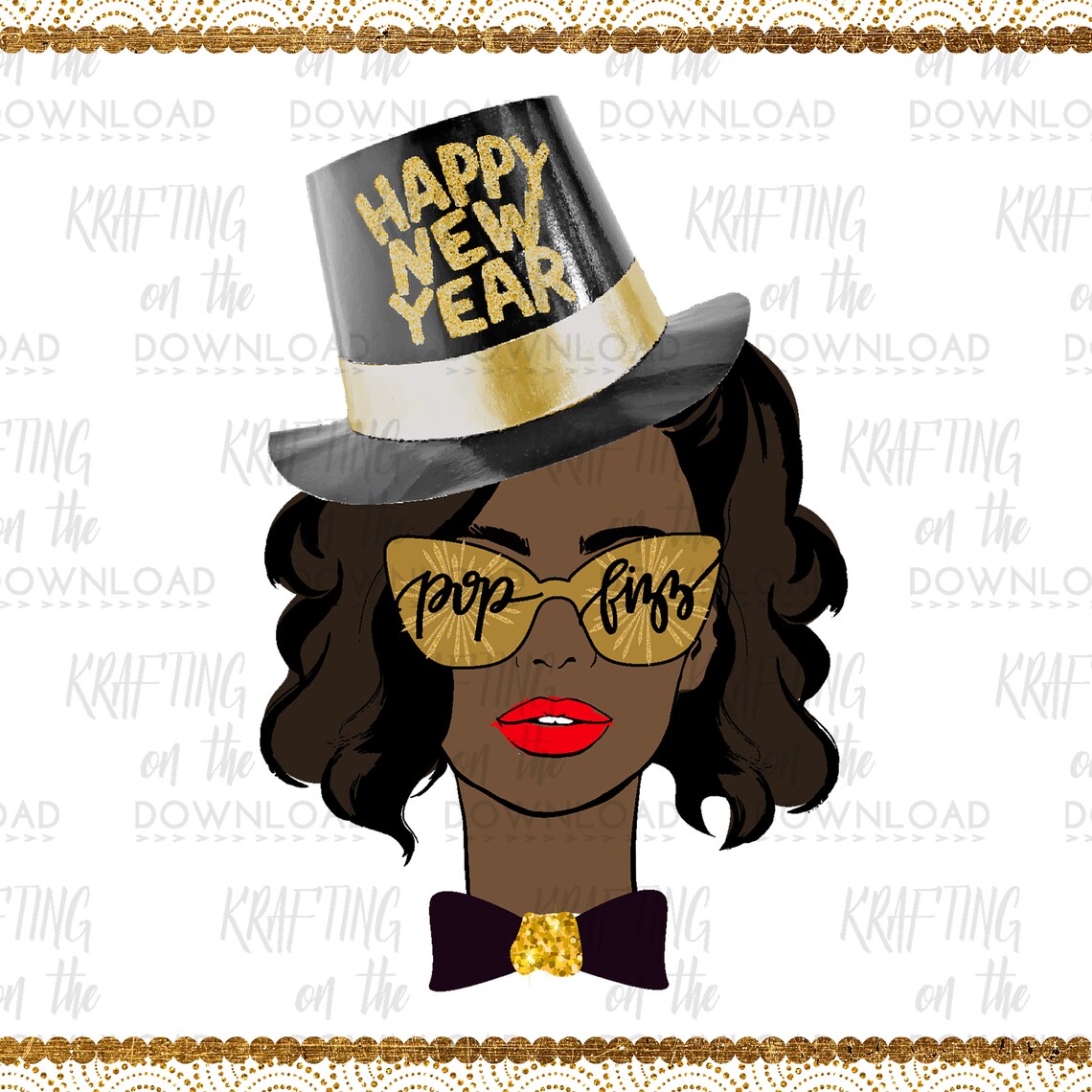 Watercolor new years eve clipart set new year african american Etsy
