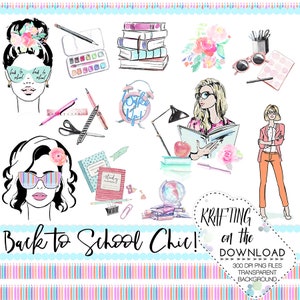 zurück zur Schule set ClipArts Aquarell Planer Mädchen Clip Kunst Png Datei Planer Mädchen Clipart Schule Clip Kunst College Mädchen clipart