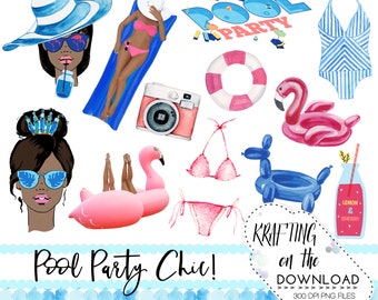 watercolor pool party clipart png file watercolor medium skin tone girl clip art summer fashion clipart png pool float png pool party png