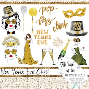 Aquarel oud & nieuw clipart instellen Nieuwjaar planner meisje clip art oudejaarsavond planner meisje png bestand Aquarel Nieuwjaar png-bestanden