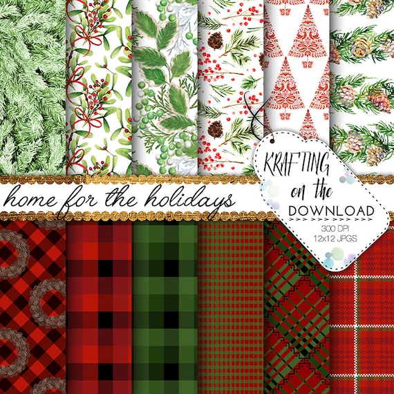 Christmas Buffalo Plaid Digital Paper