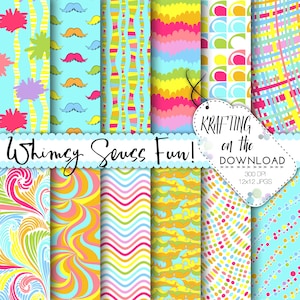 whimsy seuss inspired paper pack seuss digital paper lorax paper pack seuss digital papers seuss scrapbooking seuss background lorax papers