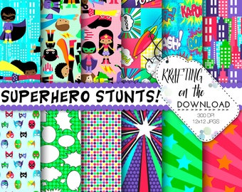 superhero bright paper pack superhero digital paper superheroes paper pack superhero papers boy girl superheroes birthday superhero paper