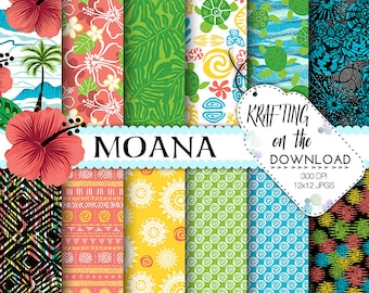 moana digital paper moana paper pack Moana digital papers moana party printable moana digital scrapbooking paper moana digital paper