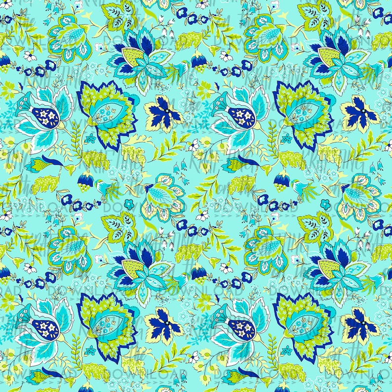 Download Serendipity paisley digital paper pack shabby chic aqua | Etsy
