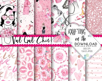 watercolor valentines day digital paper watercolor valentine's day paper pack watercolor planner girl valentine watercolor paper pack