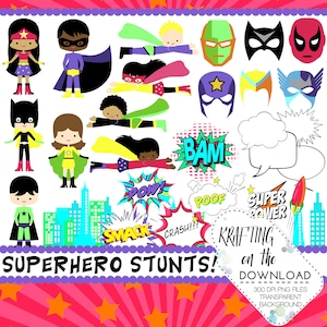 superhero clip art set superhero clipart bright superheroes png clipart superhero png files boy girl superheroes birthday superhero clip art