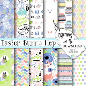 Ostern Papier Pack helle Ostern Hase digitales Papier süße Ostern Papier Pack Esser Eier Hintergrund Frühling Blumen Papier pack