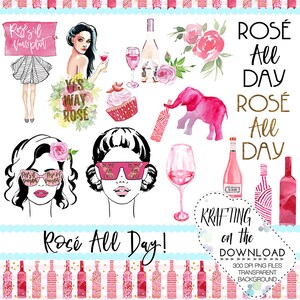 rose all day clip art rose wine clipart wine clip art planner girl clipart png set rosé wine png file cupcake clipart summer girl clipart