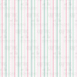 May include: A seamless pattern with vertical stripes of pink and green circles on a white background. The circles are arranged in rows and are separated by thin white lines.