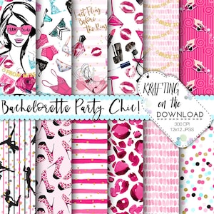bachelorette paper pack bachelorette digital paper bachelorette background bachelorette digital papers bachelorette party paper pack