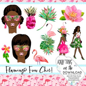 flamingo clipart set watercolor flamingo clip art png file watercolor african american planner girl clipart watercolor summer clip art