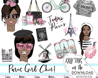 paris clipart set watercolor paris girl clip art png file watercolor paris medium skin tone planner girl clipart watercolor paris clip art