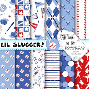 baseball paper pack lil' slugger baseball digital paper baseball backgrounds baseball scrapbooking papers baseball digital background